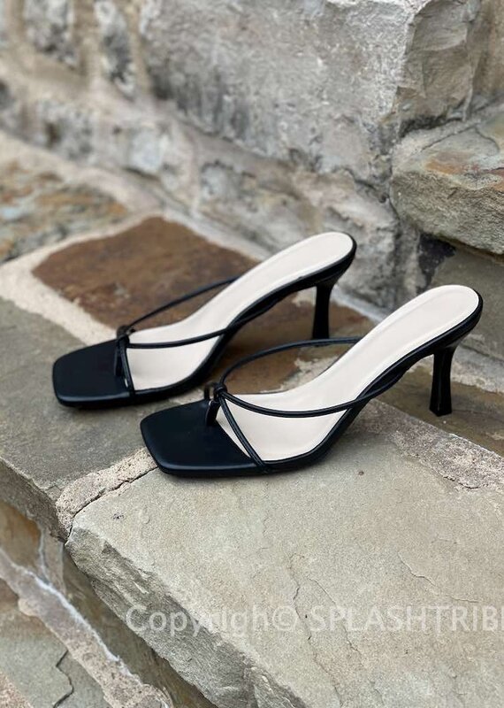 Thin Strap Thong Heel