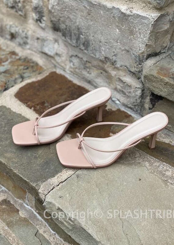 Thin Strap Thong Heel