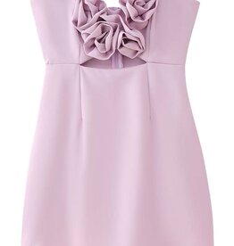 Rosette Cutout Strapless Mini Dress