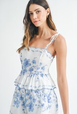 Scalloped Floral Peplum Top and Short Set