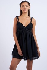 Crochet Bust Shoulder Tie Mini Dress