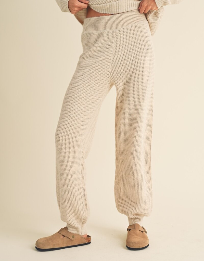 fofofofa HARVEST WHEAT BEIGE KNIT PANTS