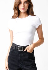 Ribbed Cap Sleeve Bodycon Tee