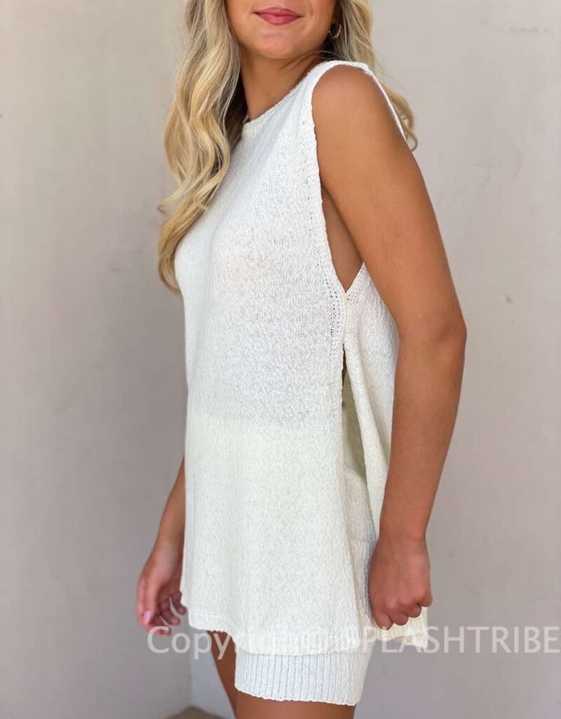 Knit Tunic Top Short Set