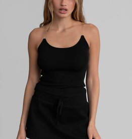 Ribbed Clear Strap Crop Top
