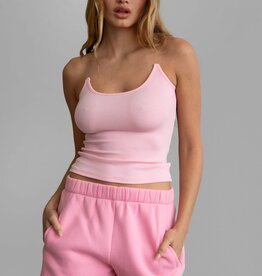 Ribbed Clear Strap Crop Top
