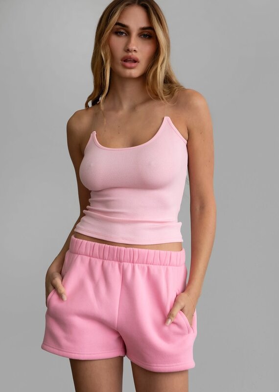 Ribbed Clear Strap Crop Top