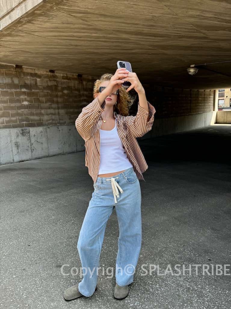【BAON】Waft Washing String Wide Denim Pants Aker string washing wide denim pants - WONDER WONDER | 60
