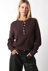Textured Knit Half Button Sweater