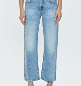 Lexi Mid Rise Bowed Straight Jean