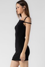 Asymmetrical Twist Off The Shoulder Mini Dress