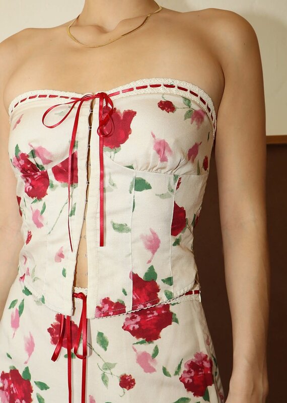 Alena Floral Strapless Top