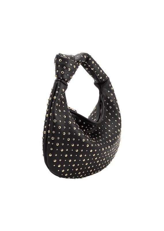 Brigette Studded Large Shoulder Bag Black