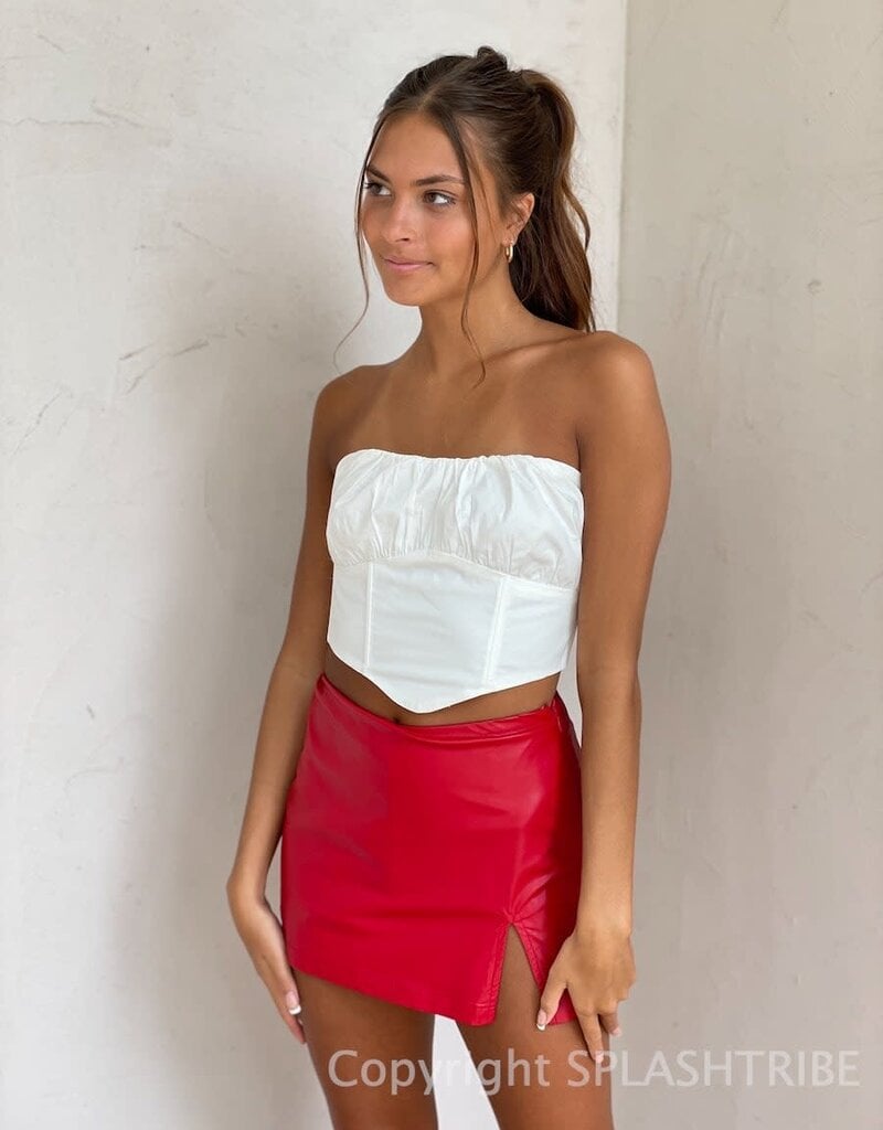 Stuck on You Faux Leather Mini Skirt