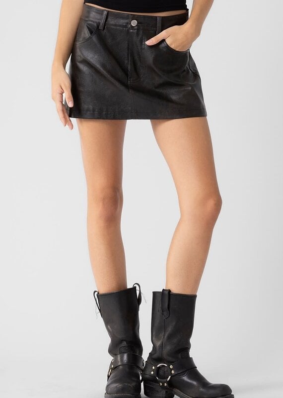 Vintage Faux Leather Mini Skirt