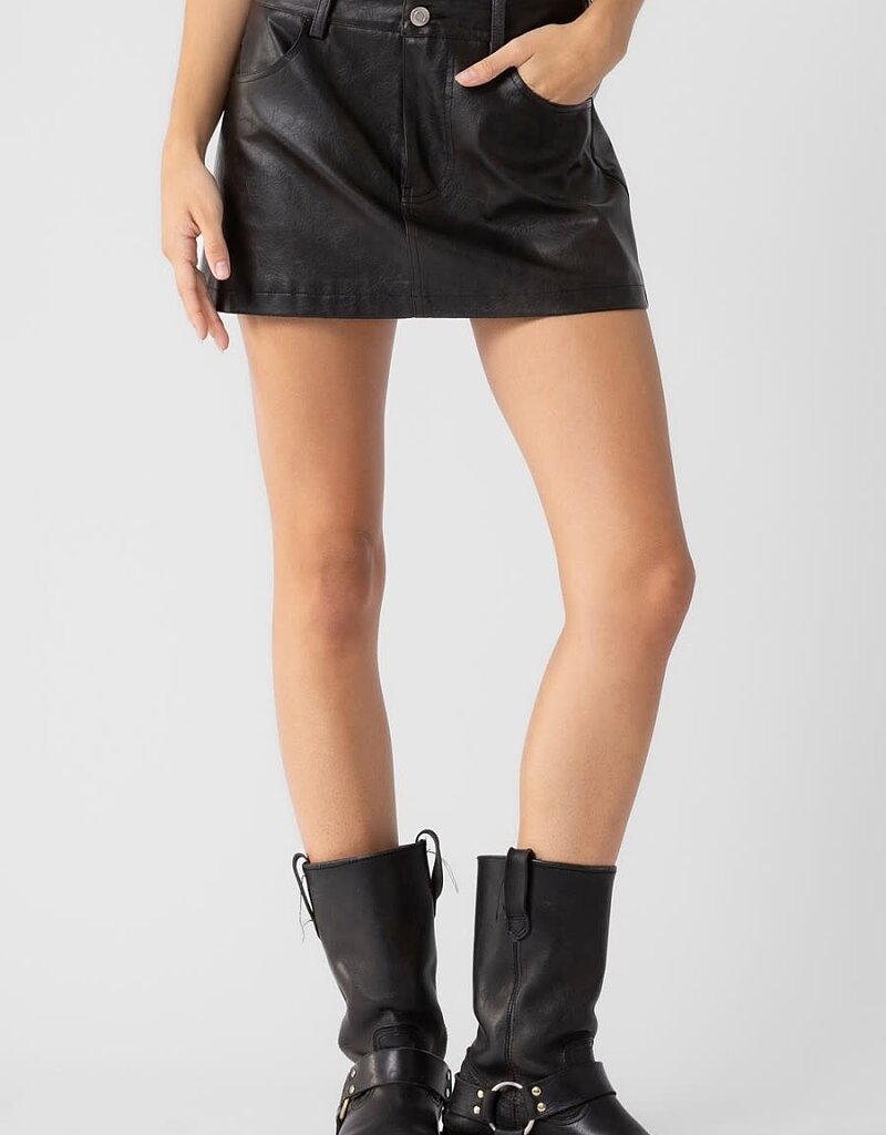 Vintage Faux Leather Mini Skirt