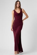 Cowl Neck Side Slit Maxi Dress