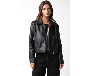 Stefani Faux Leather Jacket - SPLASH