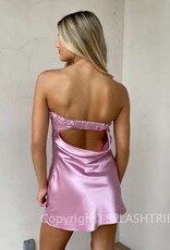 Floral Pearl Applique Strapless Mini Dress