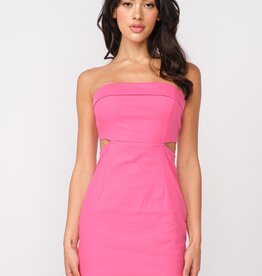 Strapless Foldover Cutout Mini Dress