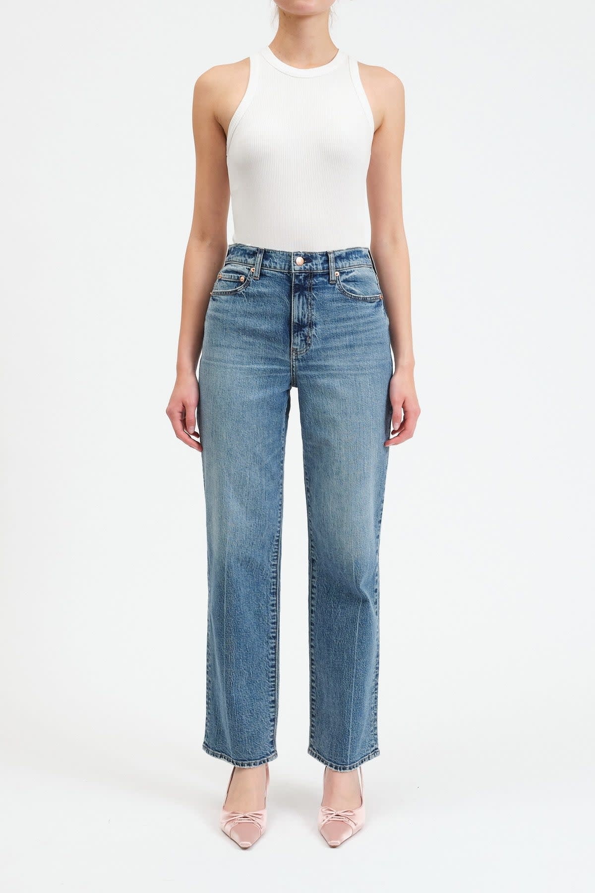 Sundaze Sundaze High Rise Vintage Straight Jeans - SPLASH
