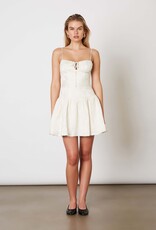 Tonal Floral Lace Up Back Mini Dress