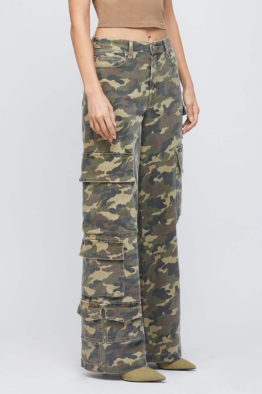 Camo Cargo Wide Leg Pants SPLASH
