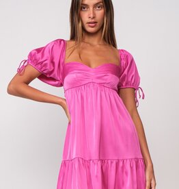 Charlotte Satin Babydoll Mini Dress