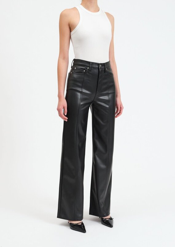 Far Out Faux Leather Wide Leg Pant
