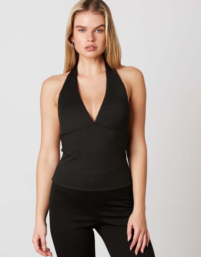 Trim Detail Open Back Halter Top
