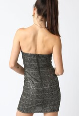 Gold Shimmer Deep V Mini Dress