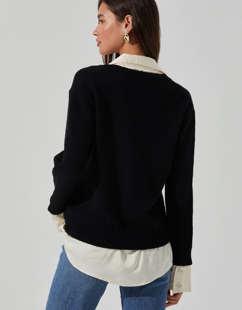 Jianna Mixed Media Layered Sweater