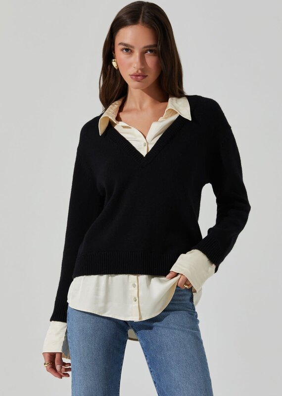 ASTR Jianna Mixed Media Layered Sweater