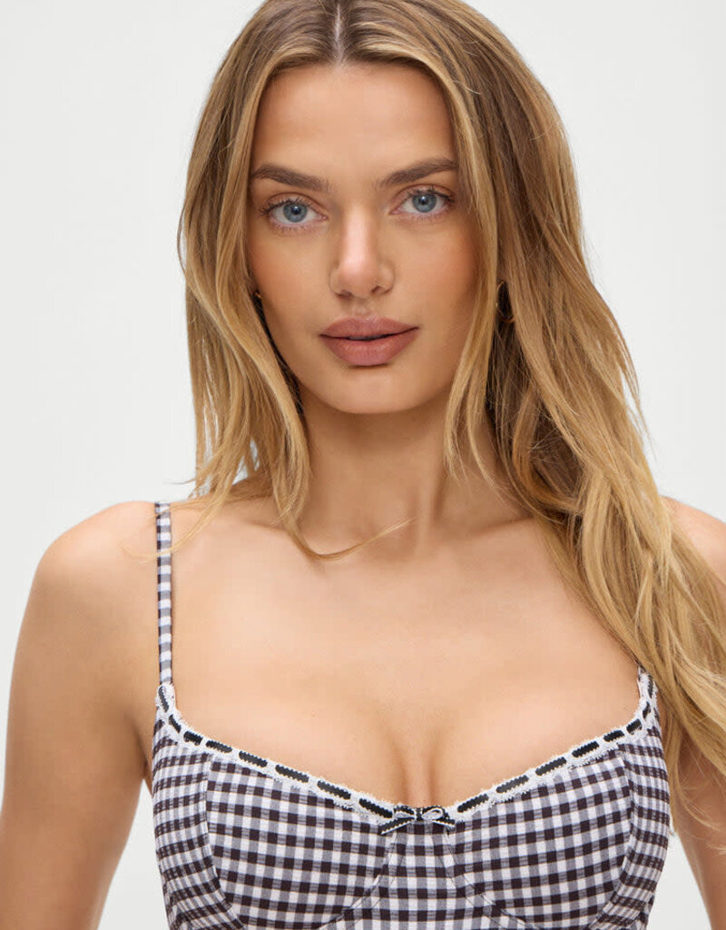 Frankies Bikinis Cola Seersucker Top