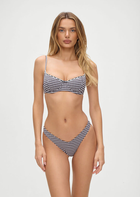 Frankies Bikinis Cola Seersucker Top