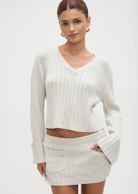 Frankies Bikinis Ashton Cotton Knit Sweater