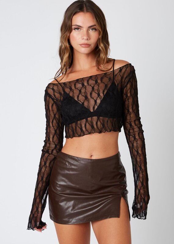 Stuck on You Faux Leather Mini Skirt