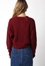 Textured Knit Half Button Sweater