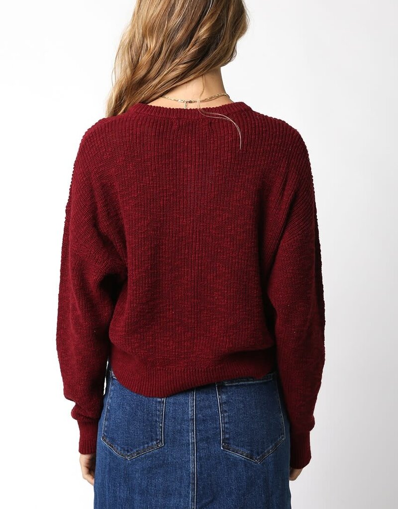 Textured Knit Half Button Sweater