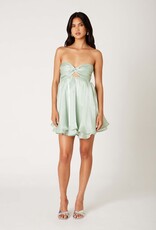 Clayton Organza Strapless Tie Back Mini Dress