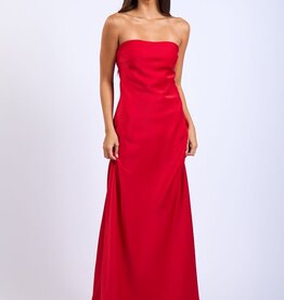 Genovese Satin Strapless Maxi Dress