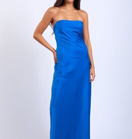 Genovese Satin Strapless Maxi Dress