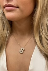 CZ Bubble Initial Necklace Gold S