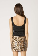 Satin Split Button Front Top