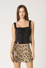 Satin Split Button Front Top