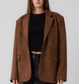 Faux Suede Oversized Blazer