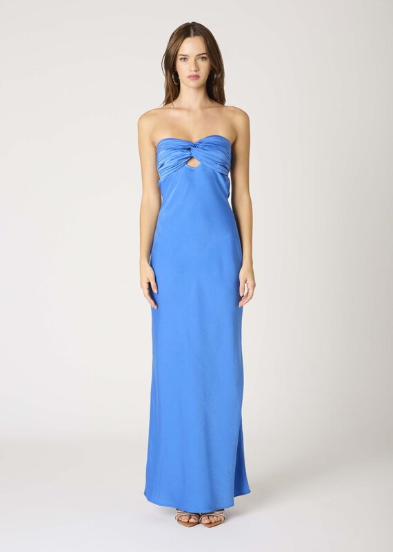 Michelle Satin Strapless Maxi Dress