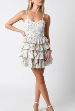 Floral Print Corset Tiered Ruffle Mini Dress