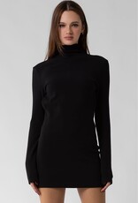 Open Back Turtleneck Mini Dress