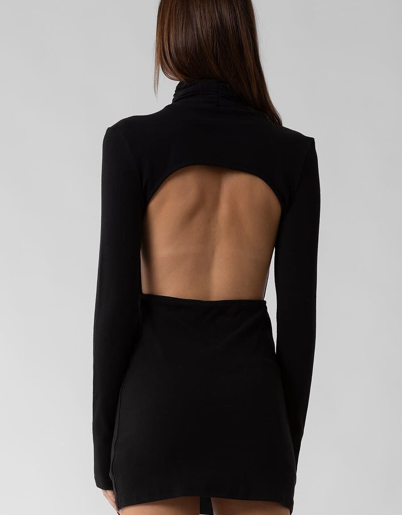 Open Back Turtleneck Mini Dress